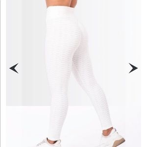 White Anti-cellulite, booty-lifting leggings